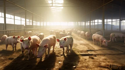 Fotobehang swine pigs farm © PikePicture