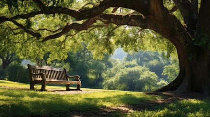 Naklejka premium nature park bench