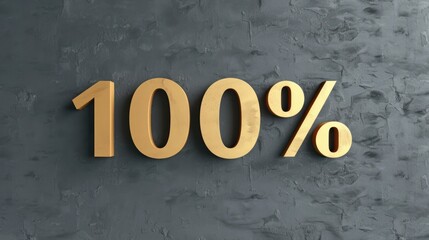 100% discount on promotional sales. A number with a percent sign is written in gold letters on a dark gray background.