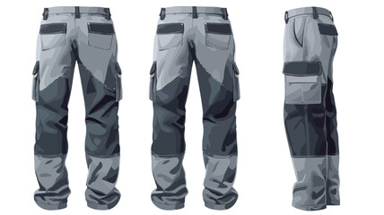 Men's work trousers. Photo-realistic vector