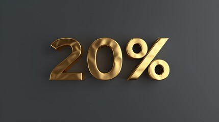 20% discount on promotional sales. A number with a percent sign is written in gold letters on a dark gray background