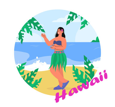 Hawaii woman vector concept