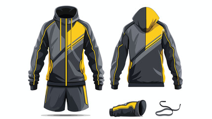 Sport track suit design template. Jacket and t...