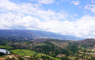Obraz premium The mountainous landscape of Ráquira, Boyacá.
