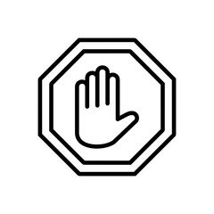 Stop icon vector. stop road sign. hand stop icon vector