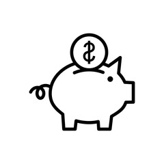 Piggy bank icon vector. piggy money icon