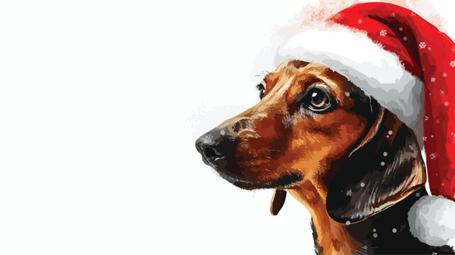 The Christmas Poster with the Image of a Dog Portrait
