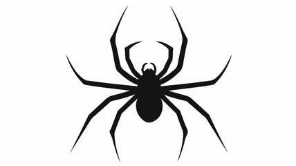 The Icon of a Large Spider: Black on a White Background