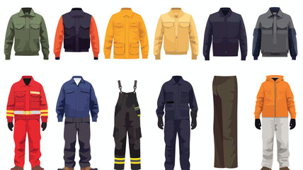 The Set of Various Work Clothes: Vector Illustration - obrazy, fototapety, plakaty