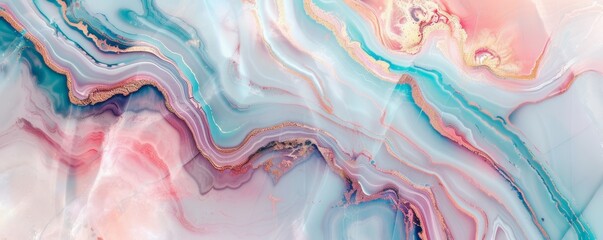 Marble stone surface with holographic pastel tones, abstract background