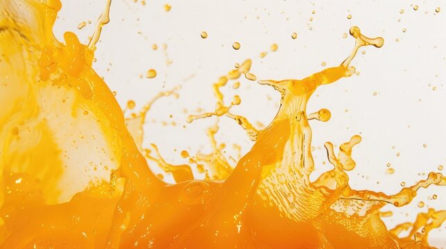 orange juice splash isolated on white background