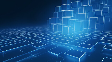 Modern science background hexagon lines and points wave flow abstract background