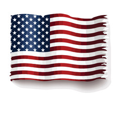 USA Flag: Vector Illustration with Copy Space Allotted