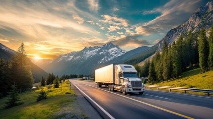 commercial truck in motion, a perfect representation of Truck Transportation logistics, demonstrates high-speed transport, efficient freight delivery, and robust truck transportation logistics