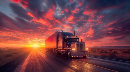 commercial truck blurs by, embodying Truck Transportation logistics with its emphasis on cargo speed, highway transit, delivery efficiency, and superior truck transportation logistics