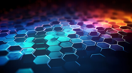 Obraz premium Blue technology background, blue hexagon background