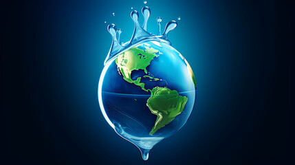 Fototapeta na wymiar World Water Day background, concept of global warming and climate change