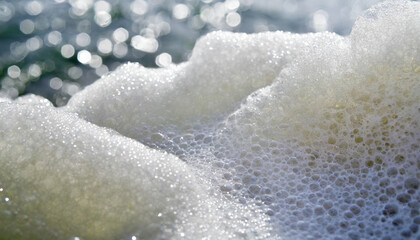 Foamy texture background with bright ambience, symbolizing fullness and vitality