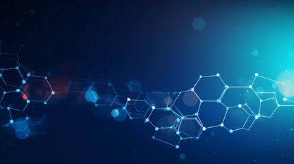 Blue technology background, blue hexagon background