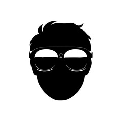 Free Head Mask and Apple Vision Pro Black and White Line Art SVG Vector File for Laser Cutting Generative Ai