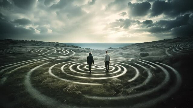 Brain waves thinking, concentration and awareness. Trans cognitive consciousness spiritual background concept. 