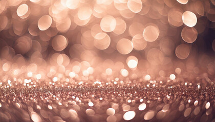 rose gold glitter bokeh texture background, sparkling with pink champagne hues