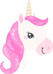 Rainbow Unicorn, Cute Pony, White horse