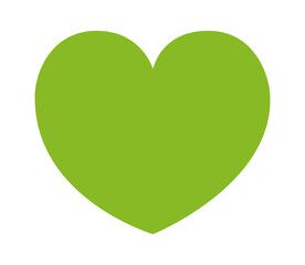 Green cute heart on white background vector illustration - 734387663