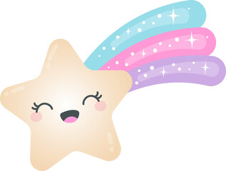 kawaii Shooting star rainbow