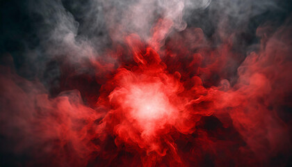 smoke explosion with eerie red glow, evoking mystery and intensity