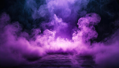 explosive purple smoke emanating from void center, creating eerie ambiance