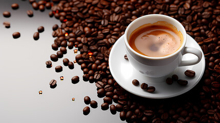 Fototapeta premium Coffee commercial shooting PPT background poster wallpaper web page