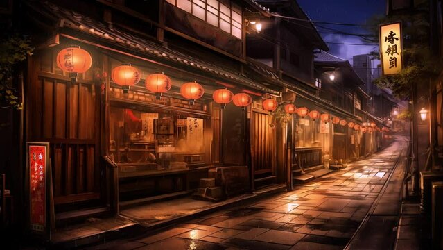 Vtuber Twitch Streamer Background of a narrow asian street