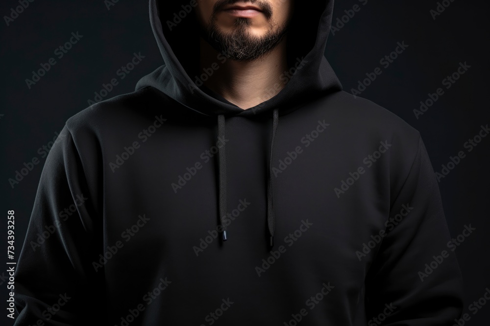 Wall mural Photo of a man wearing black hoodie