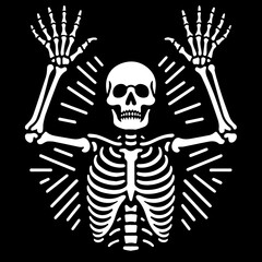 Skeleton with Hands Up. 