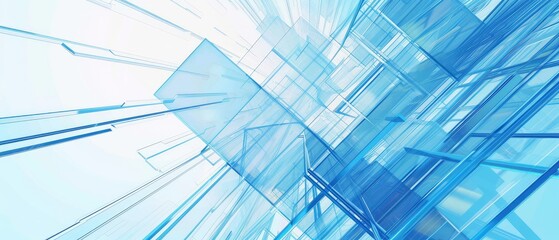 Futuristic Blue Glass Architecture Concept
