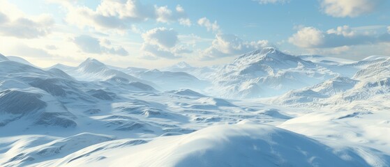 Fototapeta na wymiar Serene Snow-Capped Mountains under Clear Blue Sky