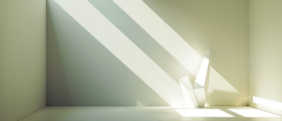 Sunlight Casting Shadows on Geometric Shapes in Room
