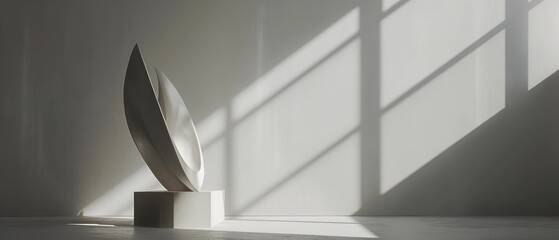 Modern Abstract Sculpture with Light and Shadows