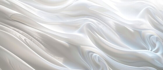 Luxurious White Satin Textile Close-Up Background