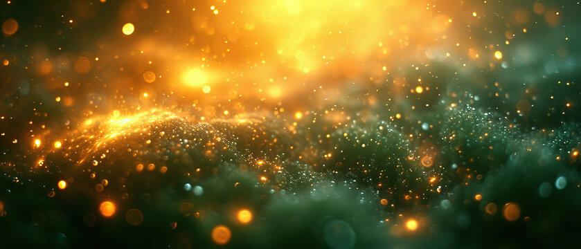 a image of a yellow and green background with a lot of small lights