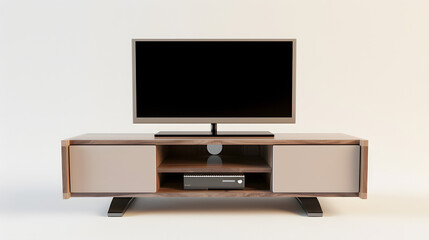 3d render illustration of wooden TV stand	