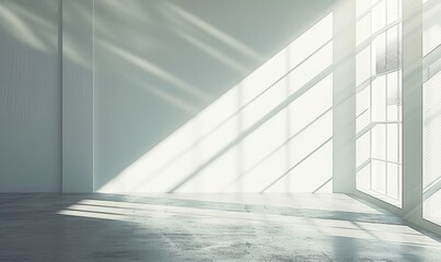 Bright Sunlit Minimalist Modern Room Interior