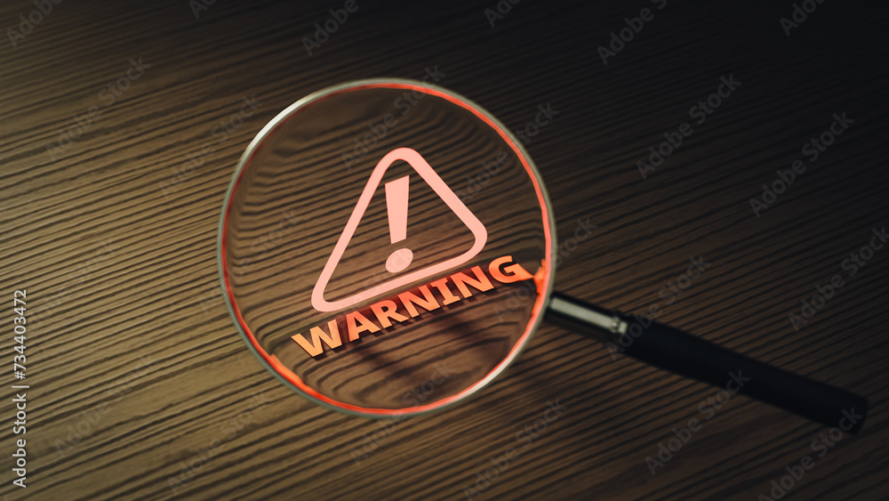 Poster a concept that warns against scam crimes that are easy to encounter in everyday life. 3d rendering