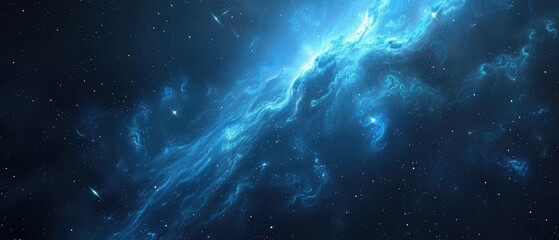 Mystical Blue Nebula in Deep Space Exploration