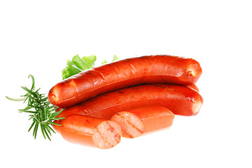 Sausages, isolated on a white background