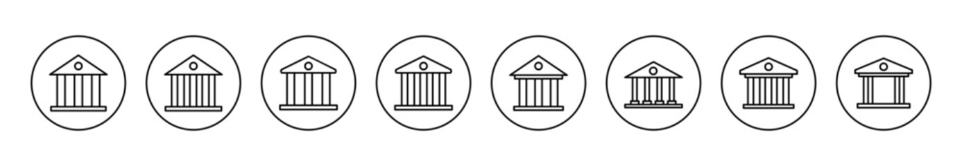 Bank icon set vector. Bank sign and symbol, museum, university