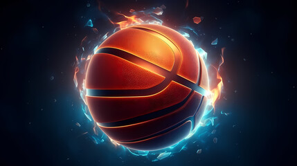 Fototapeta premium Basketball background, the charm and magic of basketball