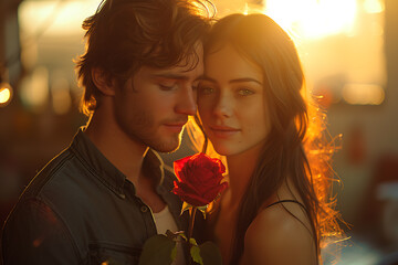 Valentine's Day. Couple in love spending time together.
