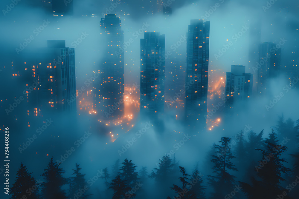 Poster view of futuristic clouds in the clouds